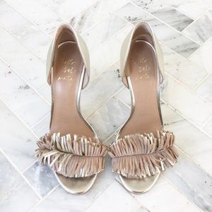 BANANA REPUBLIC Fringe Heel Pump Nude Gold Tan 10